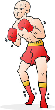freehand drawn cartoon boxer