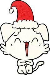 happy little christmas dog cartoon