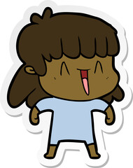 sticker of a cartoon woman