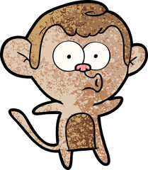 Obraz na płótnie Canvas cartoon surprised monkey