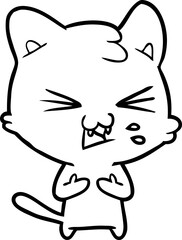 cartoon cat hissing