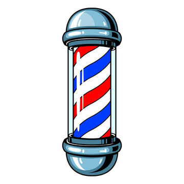 recommend clip art: Barber sign pop art style PNG illustration with transparent background