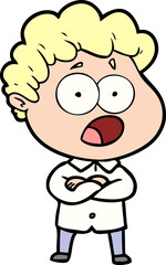 Obraz premium cartoon man gasping in surprise