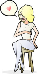 woman sitting on chair talking about love