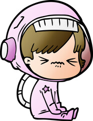 angry cartoon space girl