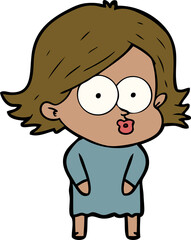 cartoon girl pouting