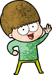 happy cartoon boy
