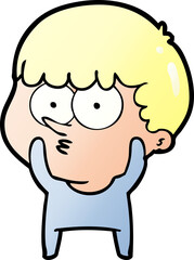 cartoon curious boy