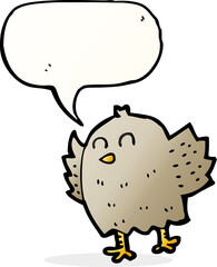 cartoon bird with speech bubble