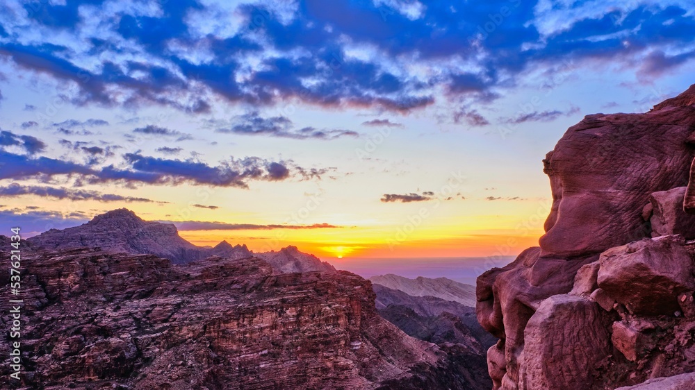 Canvas Prints beautiful aesthetic landscape of the wadi rum at a mesmerizing sunset