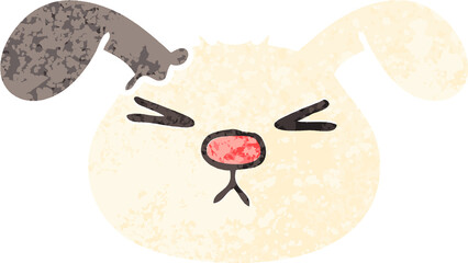 retro illustration style quirky cartoon dog face