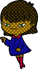 cartoon pointing woman