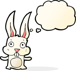cartoon rabbit with thought bubble