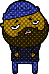 cartoon worried man with beard