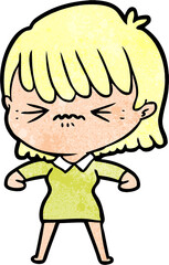 annoyed cartoon girl