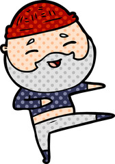 cartoon happy bearded man