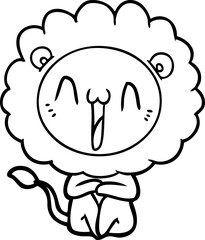 happy cartoon lion