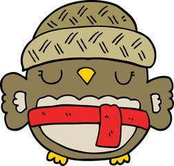cute cartoon owl in hat