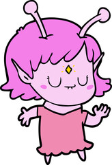 cartoon alien girl dancing