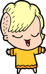 happy cartoon girl