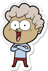 Obraz premium sticker of a cartoon happy man