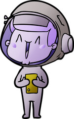 happy cartoon astronaut
