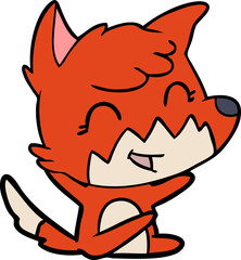 happy cartoon fox