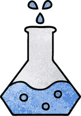 retro grunge texture cartoon of a science experiment