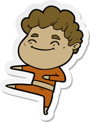 sticker of a cartoon friendly man