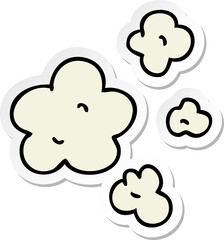 sticker of a quirky hand drawn cartoon clouds