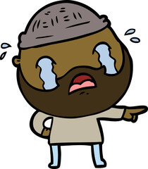 cartoon bearded man crying