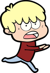 Obraz premium worried cartoon boy