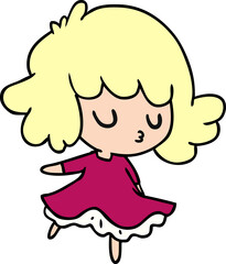 Obraz premium freehand drawn cartoon of a cute kawaii girl