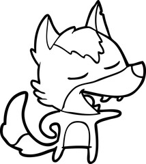 cartoon wolf laughing