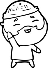 cartoon happy bearded man