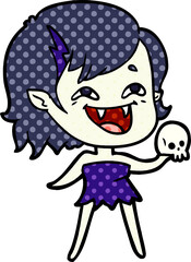 cartoon laughing vampire girl