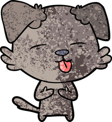 cartoon dog sticking out tongue