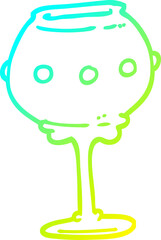cold gradient line drawing of a cartoon metal goblet