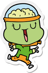 sticker of a happy cartoon robot