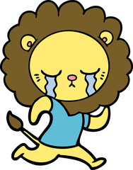 Fototapeta premium crying cartoon lion