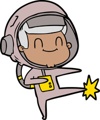 happy cartoon astronaut