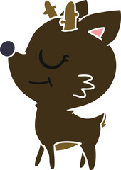 freehand drawn cartoon of cute red nosed reindeer