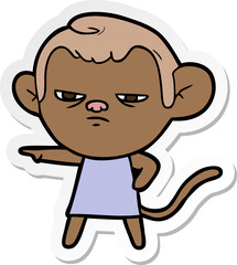 sticker of a cartoon monkey