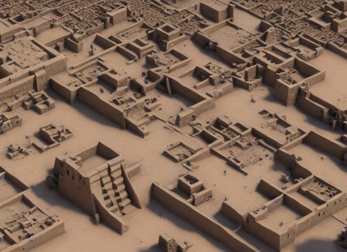 Timbuktu, Mali. Travel Destination 3D Illustration Digital Render Art