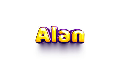 names of boys English helium balloon shiny celebration sticker 3d inflated Alan