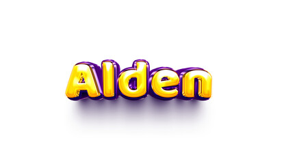 names of boys English helium balloon shiny celebration sticker 3d inflated Alden