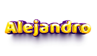 names of boys English helium balloon shiny celebration sticker 3d inflated Alejandro
