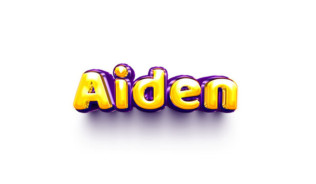 names of boys English helium balloon shiny celebration sticker 3d inflated Aiden 