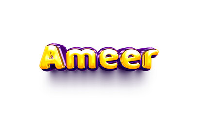 names of boys English helium balloon shiny celebration sticker 3d inflated Ameer