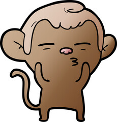 cartoon suspicious monkey